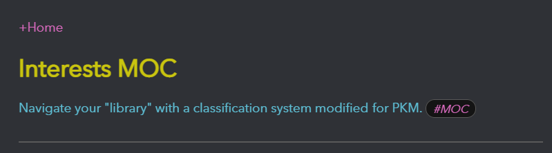 Interests MOC